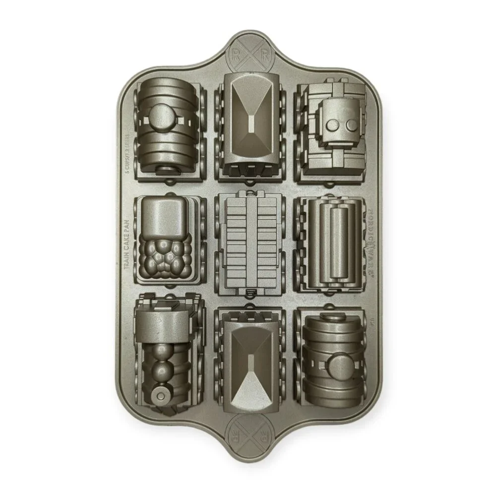 Nordic Ware 3D Railroad Train Cake or Cupcake Pan 5 Cups